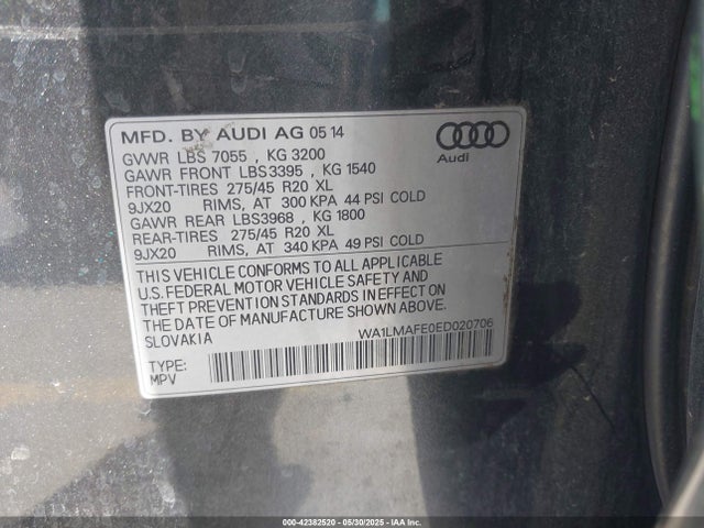2014 AUDI Q7 WA1LMAFE0ED020706 Photo 8