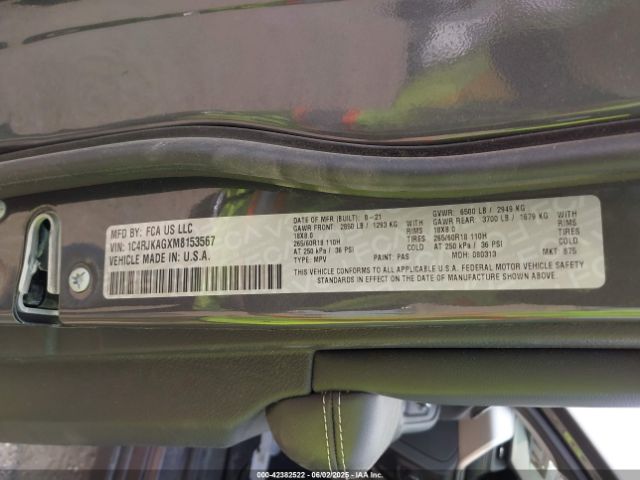 2021 JEEP GRAND CHEROKEE L 1C4RJKAGXM8153567 Photo 8