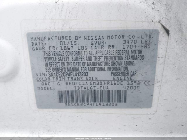 3N1CE2CP4FL413203 Nissan Versa Note Sr
