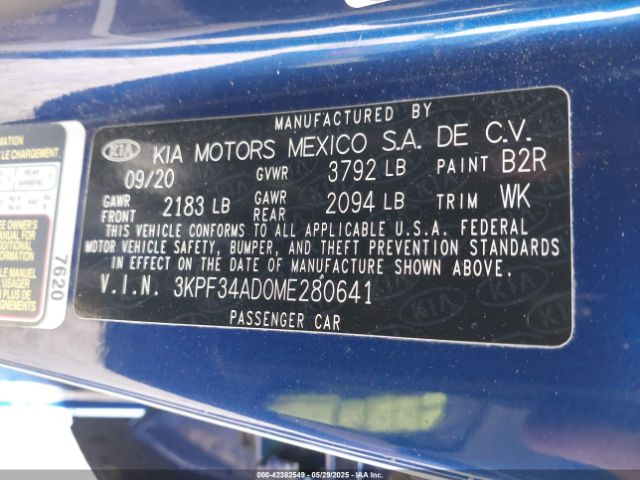 3KPF34AD0ME280641 KIA mpi nu
