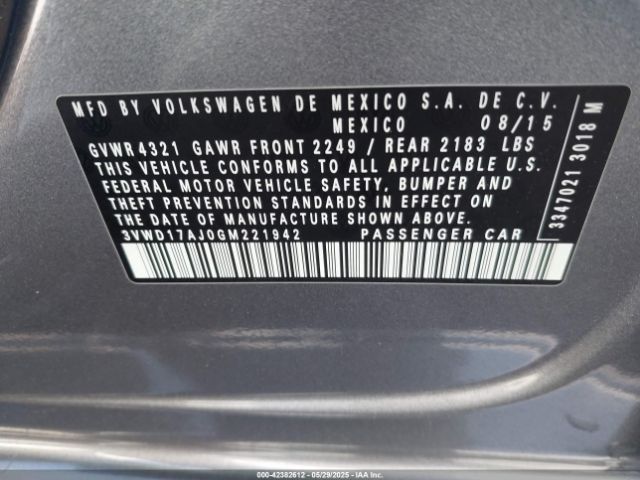 3VWD17AJ0GM221942 Volkswagen Jetta