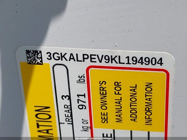 3GKALPEV9KL194904 GMC lyx - direct injection, vvt, fgt, turbo, alum, gen 1