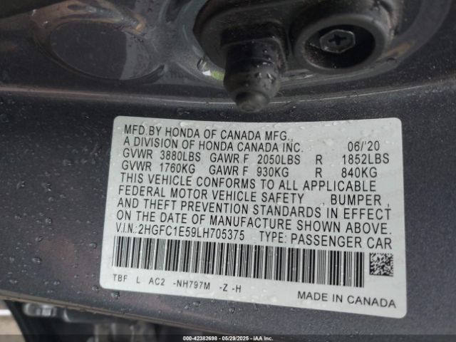 2020 HONDA CIVIC SI 2HGFC1E59LH705375 Photo 8