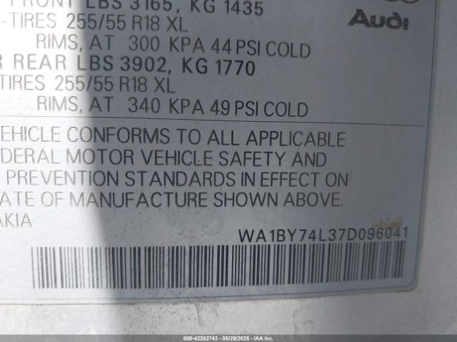 2007 AUDI Q7 WA1BY74L37D096041 Photo 8