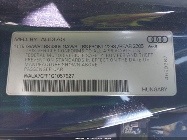 2016 AUDI A3 WAUA7GFF1G1057927 Photo 8