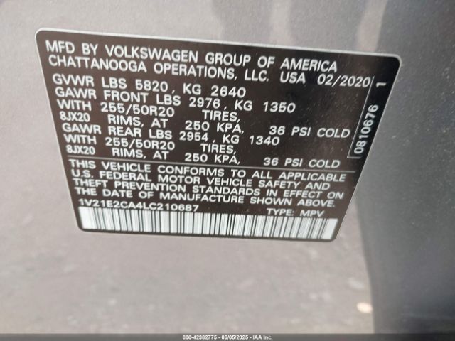 2020 VOLKSWAGEN ATLAS CROSS SPORT 1V21E2CA4LC210687 Photo 8