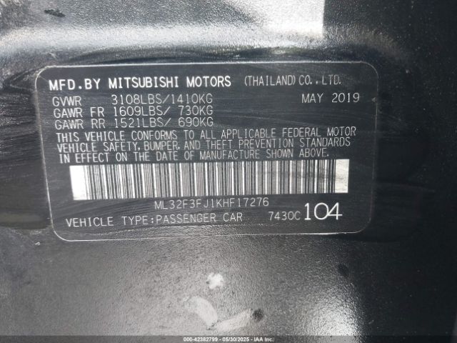 2019 MITSUBISHI MIRAGE G4 ML32F3FJ1KHF17276 Photo 8
