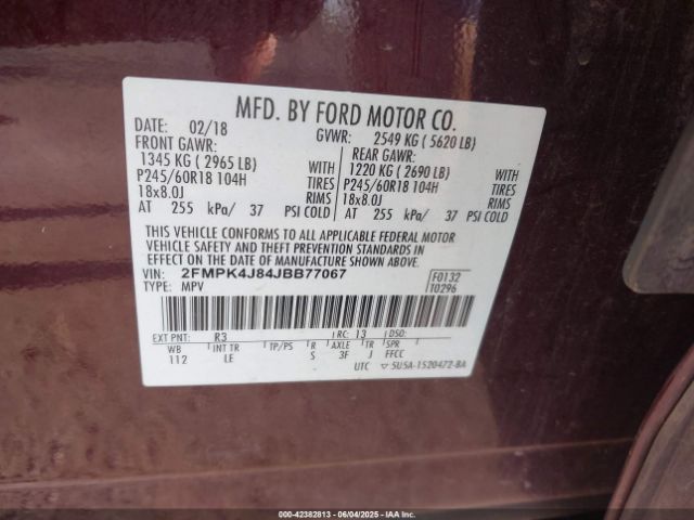 2018 FORD EDGE 2FMPK4J84JBB77067 Photo 8