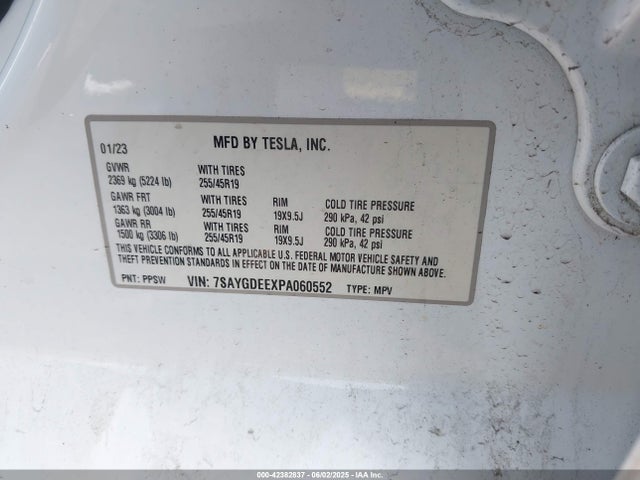 2023 TESLA MODEL Y 7SAYGDEEXPA060552 Photo 8