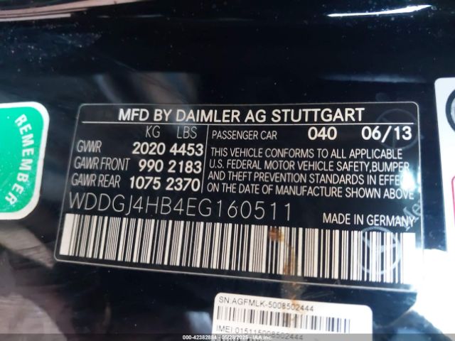 WDDGJ4HB4EG160511 Mercedes-Benz C 250