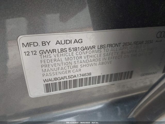2013 AUDI S4 WAUBGAFL5DA174638 Photo 8