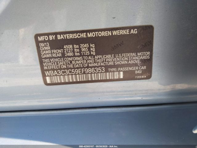2014 BMW 320I WBA3C3C59EF986353 Photo 8