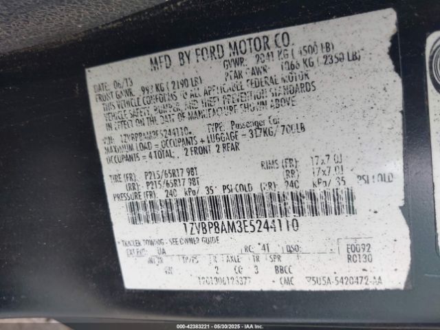 1ZVBP8AM3E5244110 Ford Mustang V6 Premium