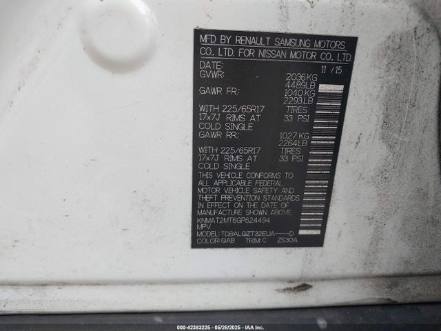 KNMAT2MT6GP624494 Nissan ROGUE SV
