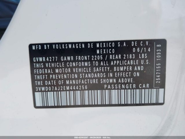 3VWD07AJ2EM444256 Volkswagen Jetta 1.8t Se