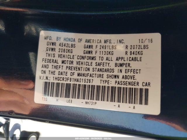 1HGCR3F91HA015267 Honda j35y1