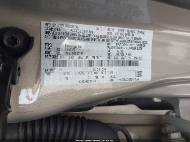 1FADP3F28FL378605 Ford FOCUS SE