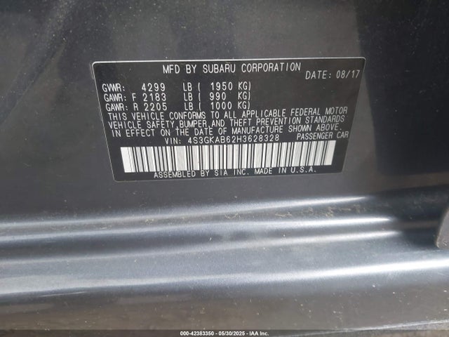 Subaru na 2017 4S3GKAB62H3628328 Image 9