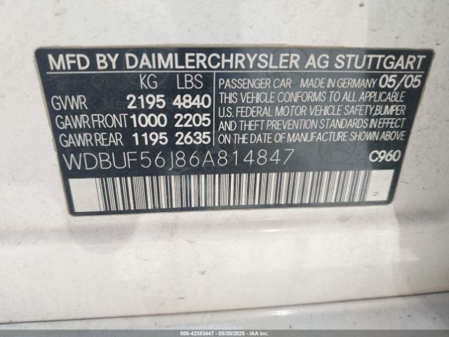 2006 MERCEDES-BENZ E 350 WDBUF56J86A814847 Photo 8