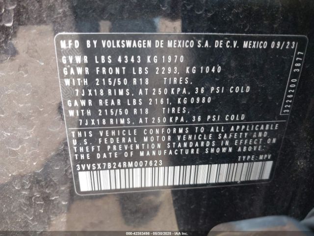 3VVSX7B24RM007623 Volkswagen Taos 1.5t Se