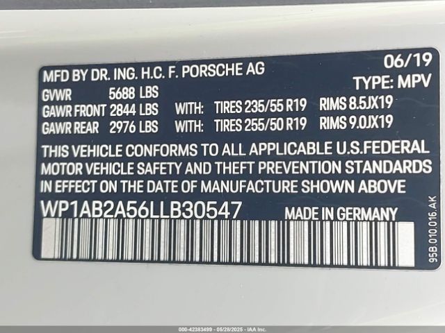 WP1AB2A56LLB30547 Porsche MACAN S