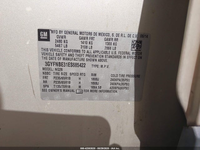 2014 CADILLAC SRX 3GYFNBE31ES685422 Photo 8