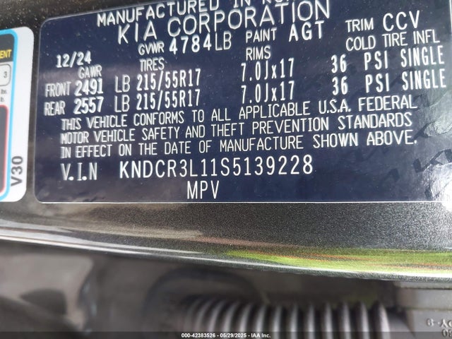 KNDCR3L11S5139228 KIA 2025