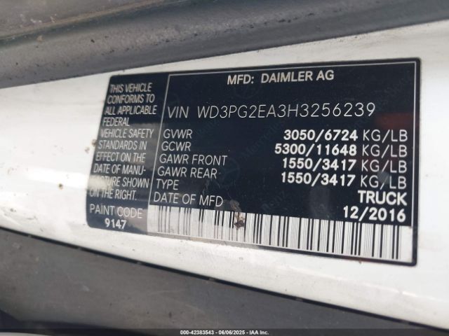 2017 MERCEDES-BENZ METRIS WD3PG2EA3H3256239 Photo 8