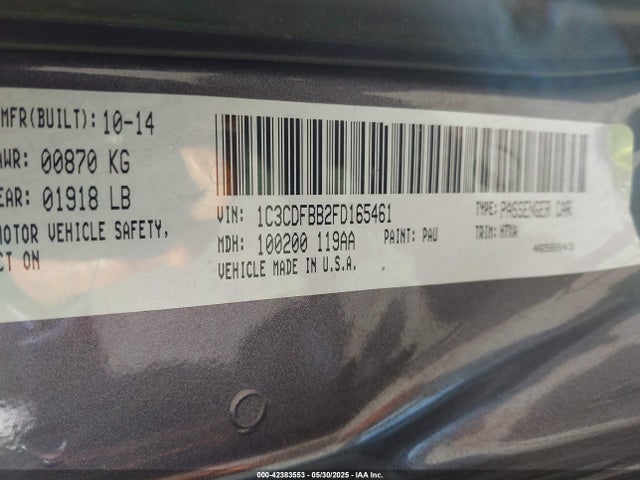 1C3CDFBB2FD165461 Dodge 2015