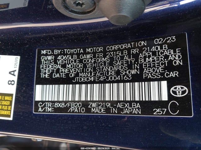 Toyota Corolla Hybrid Le 2023 JTDBCMFE4PJ004163 Image 9