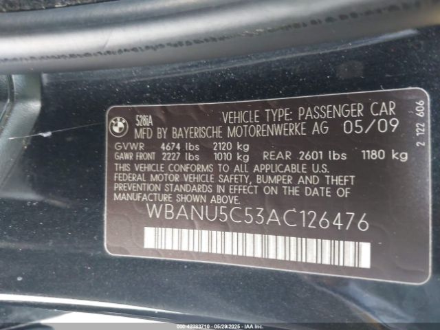 2010 BMW 528I WBANU5C53AC126476 Photo 8