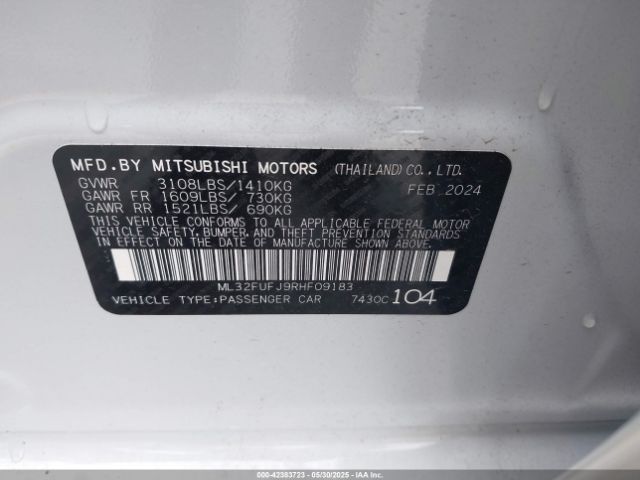 2024 MITSUBISHI MIRAGE G4 ML32FUFJ9RHF09183 Photo 8