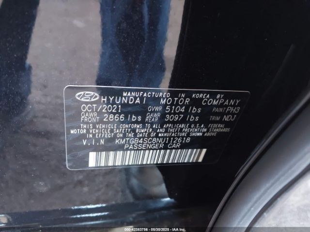 2022 GENESIS G80 KMTGB4SC8NU112618 Photo 8