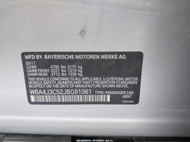 BMW 430I 2018 WBA4J3C52JBG91061 Image 9