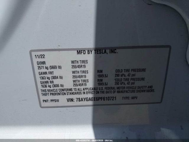 2023 TESLA MODEL Y 7SAYGAEE6PF610721 Photo 8