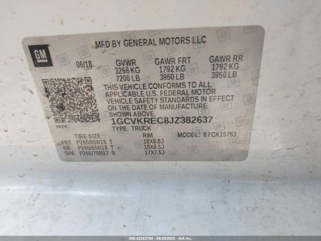 2018 CHEVROLET SILVERADO 1500 1GCVKREC8JZ382637 Photo 8