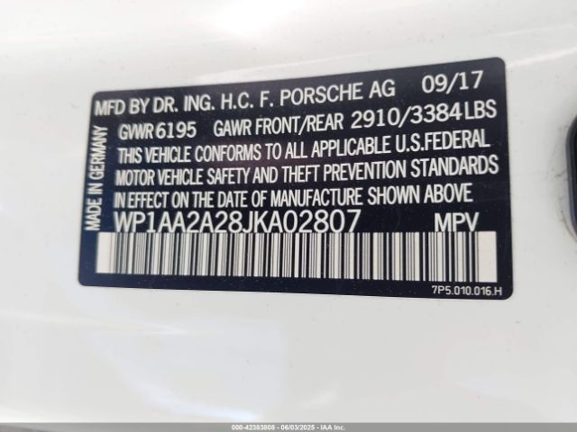 2018 PORSCHE CAYENNE WP1AA2A28JKA02807 Photo 8