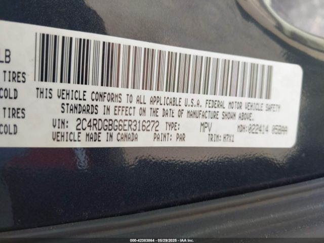 2C4RDGBG6ER316272 Dodge Grand Caravan Se