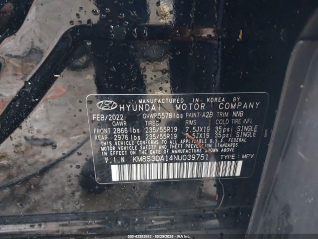 2022 HYUNDAI SANTA FE HYBRID KM8S3DA14NU039751 Photo 8