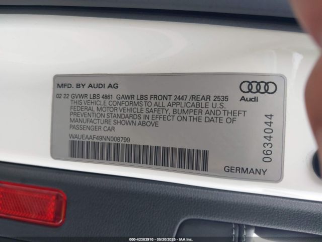 2022 AUDI A4 WAUEAAF49NN008799 Photo 8