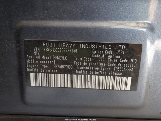 4S4BRBCC2E3286256 Subaru Outback 2.5i Premium
