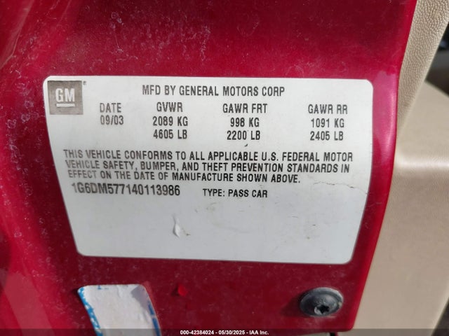 2004 CADILLAC CTS 1G6DM577140113986 Photo 8