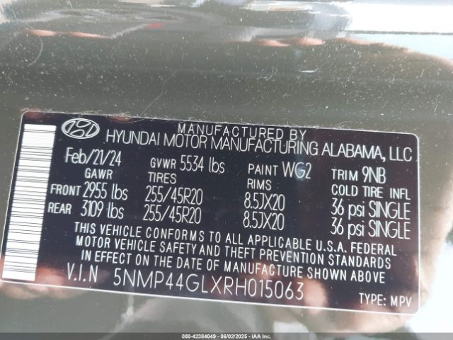 2024 HYUNDAI SANTA FE 5NMP44GLXRH015063 Photo 8
