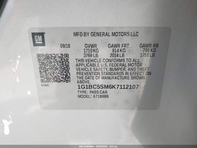 1G1BC5SM6K7112107 Chevrolet CRUZE LS