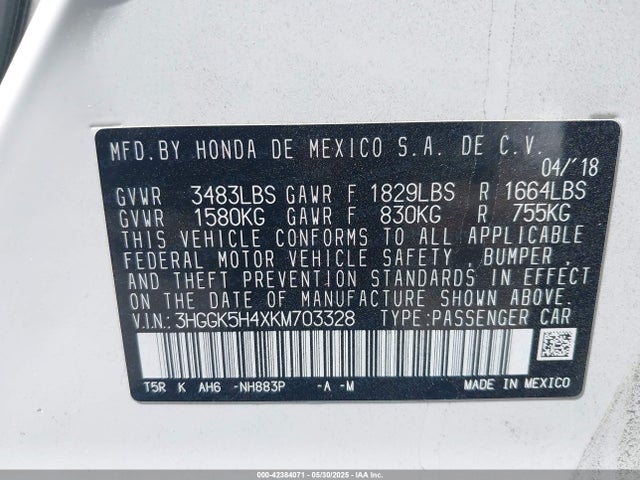 3HGGK5H4XKM703328 Honda FIT LX