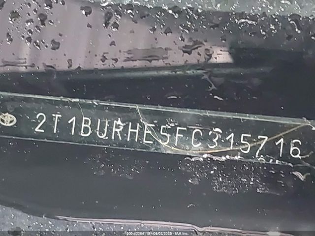 2T1BURHE5FC315716 Toyota Corolla S Plus