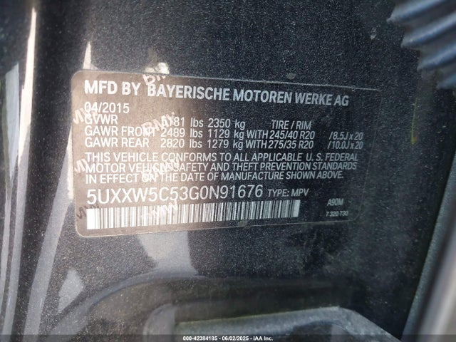 5UXXW5C53G0N91676 BMW X4