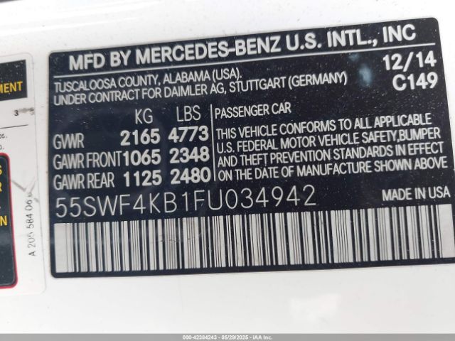 55SWF4KB1FU034942 Mercedes-Benz C 300 4matic