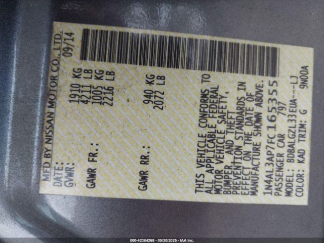 1N4AL3AP7FC165355 Nissan Altima