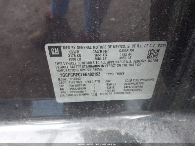 2014 CHEVROLET SILVERADO 1500 3GCPCREC7EG402193 Photo 8